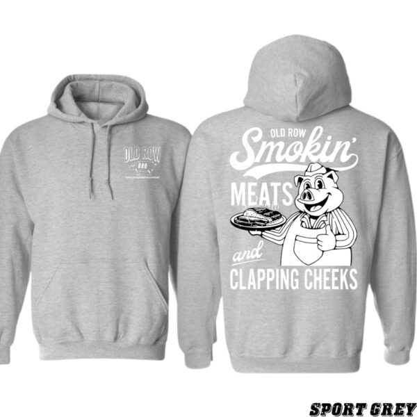 Old Row BBQ Smokin' Meats and Clapping Cheeks Black Unisex Hoodie, Ideal for BBQ Enthusiasts and Humor Lovers , Hoodie Design - Image 5
