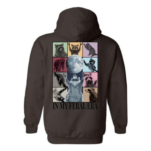 In My Feral Era Hoodie, Unique Raccoon and Moon Design, Perfect for Animal Lovers, Ideal for Casual Wear, Comfortable and Stylish, Hoodie For Men, Hoodie For Women , Hoodie Design - Image 6