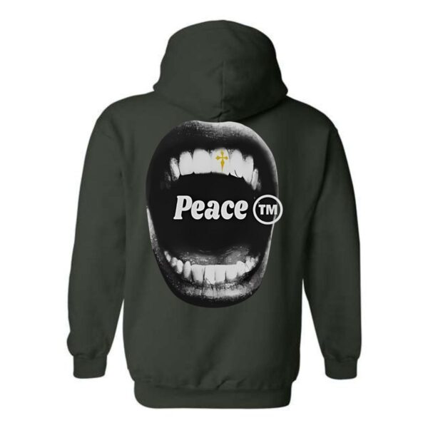 Peace Hoodie, Bold Mouth Design with Peace TM Symbol, Perfect for Making a Statement, Ideal for Casual Wear, Comfortable and Stylish, Hoodie For Men, Hoodie For Women , Hoodie Design - Image 6
