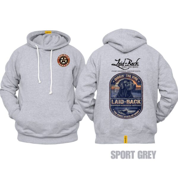 Ligosta Vintage, Laid-Back Hoodie, Unisex Hoodie Featuring Diggin' The Vibe Dog Graphic, Perfect For Relaxed Style Fans 27 - Image 5