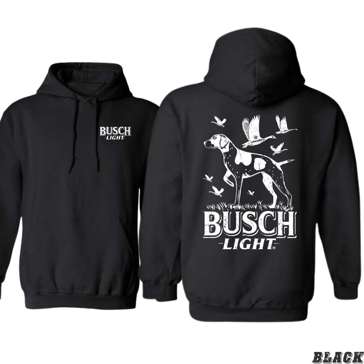 Busch Light Hoodie, Hunting Dog Design, Classic and Comfortable, Perfect for Outdoor Enthusiasts, Menswear Sweaters, Street Life Style