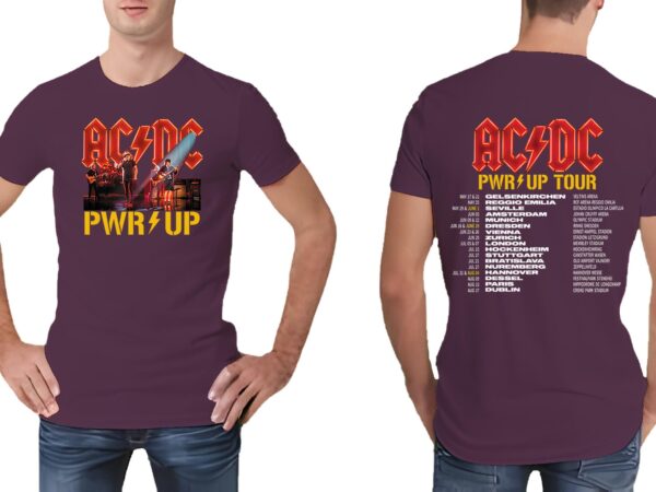 ACDC Band AC/DC Rock Music Band Pwr Up Shirt, Pwr Up Tour 2024 with Pwr Tour Dates T-Shirt, Men's T-shirt Women's T-shirt Children's T-shirt - Image 7