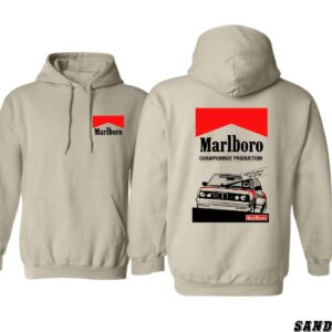 Marlboro Championnat Hoodie, Classic Racing Design, Perfect for Motorsport Enthusiasts, Ideal for Casual Comfort and Style, Bold and Iconic, Unisex Hoodie for Men and Women , Winter Fashion