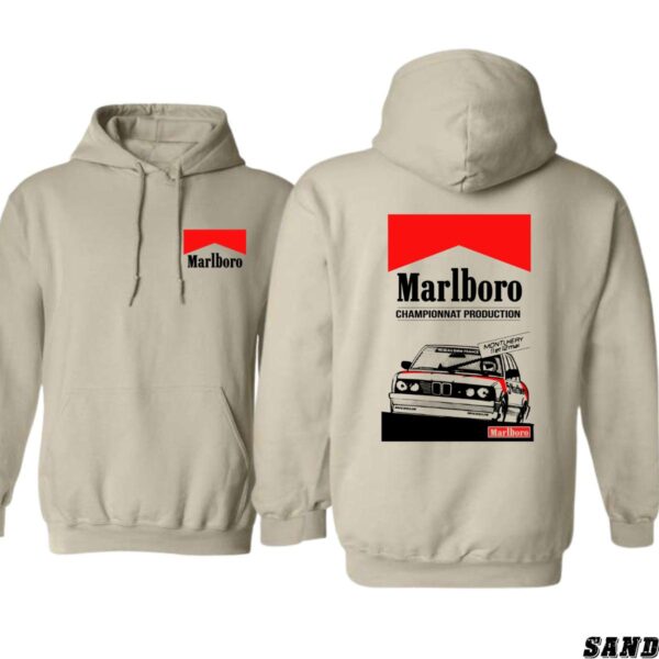 Marlboro Championnat Hoodie, Classic Racing Design, Perfect for Motorsport Enthusiasts, Ideal for Casual Comfort and Style, Bold and Iconic, Unisex Hoodie for Men and Women , Winter Fashion