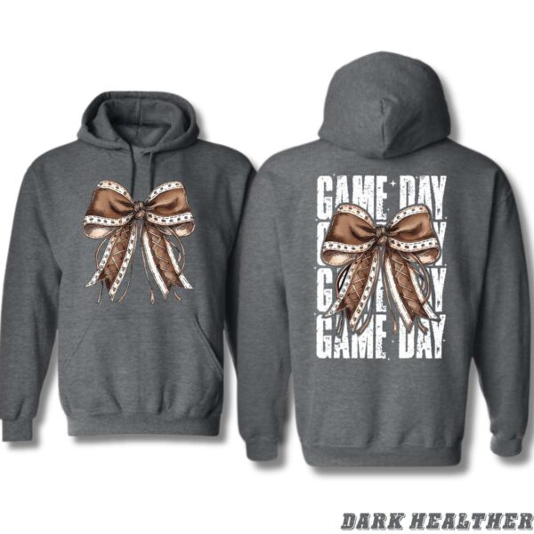 Sports Bow Hoodie, Elegant Game Day Design, Ideal for Cheerful Celebrations, Perfect for Comfort and Style, Unisex Hoodie for Men and Women , Hoodie Design - Image 4