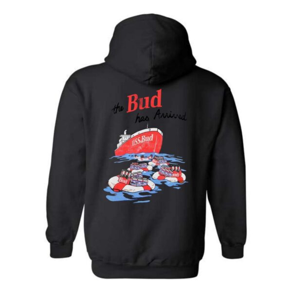 Budweiser Hoodie, USS Bud Ship and Life Raft Design, Perfect for Beer Lovers, Ideal for Casual Wear, Comfortable and Stylish , Hoodie Design - Image 2