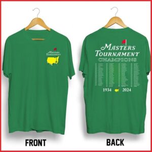 2024 Masters Tournament Augusta National Golf Club T Shirt, Champions History, Both Sided T Shirt, Unisex Cotton Shirts, Trending Shirt, Menswear Top