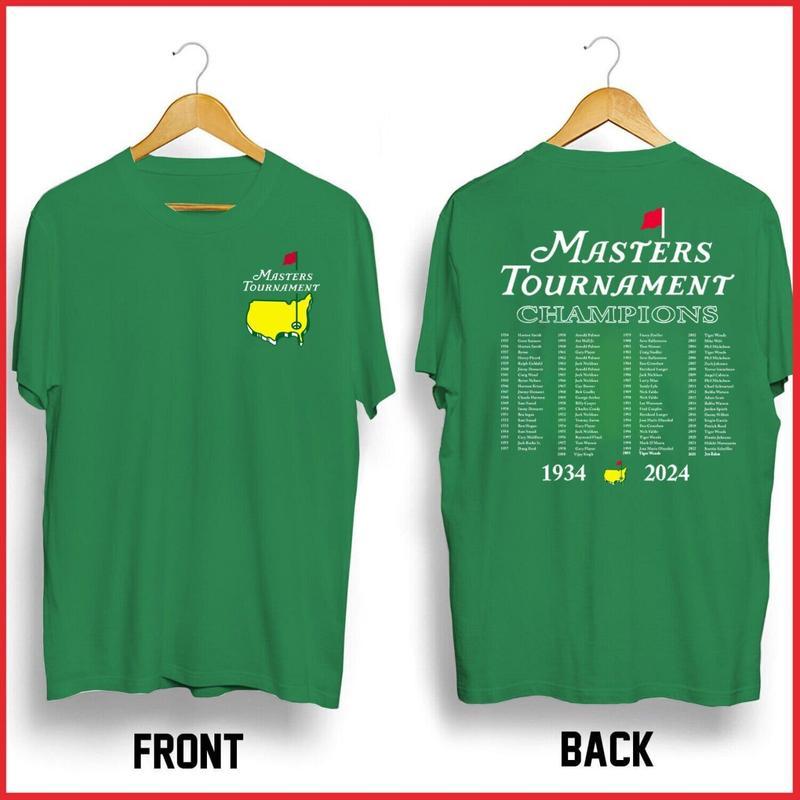 2024 Masters Tournament Augusta National Golf Club T Shirt, Champions History, Both Sided T Shirt, Unisex Cotton Shirts, Trending Shirt, Menswear Top