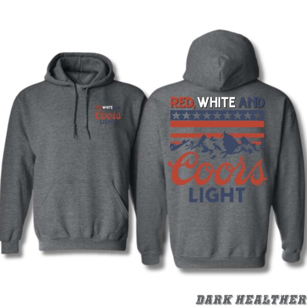 Coors Light Red, White, and Blue Design, Casual Wear Hoodie, Patriotic and Bold Style, Hoodie Design - Image 3
