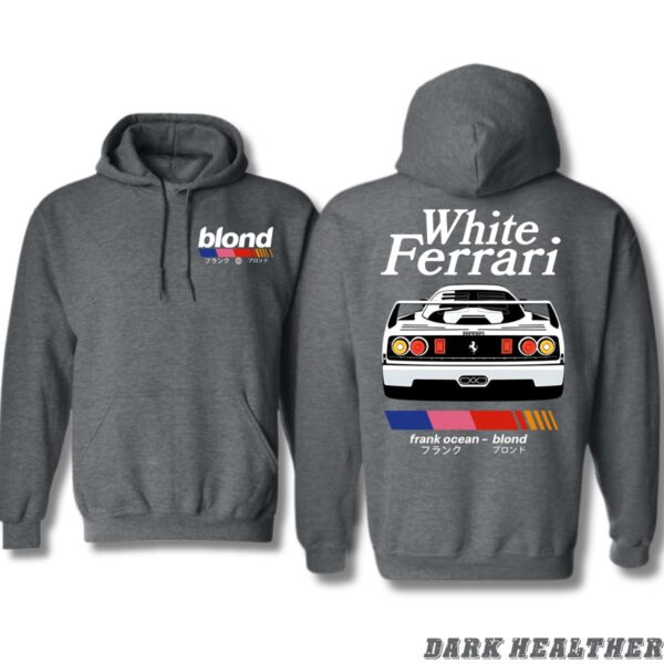 Frank Ocean Blond White Ferrari Black Unisex Hoodie, For Music and Car Enthusiasts , Street Life Style, Menswear Sweaters, Street Life Style - Image 6