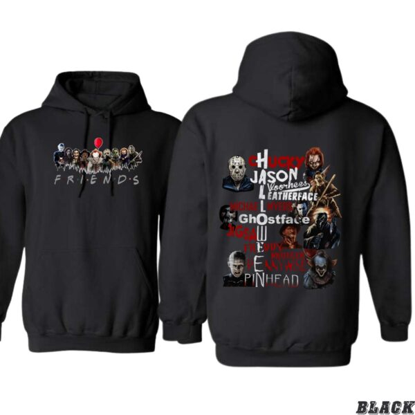 Horror Friends Hoodie, Iconic Horror Movie Characters Collage Featuring Chucky, Jason, Michael Myers, and More, Perfect for Halloween and Horror Fans, Cozy Hoodie for Movie Nights , Winter Fashion - Image 6