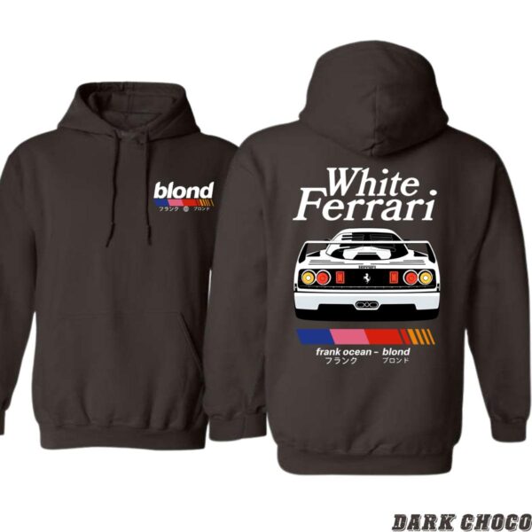 Frank Ocean Blond White Ferrari Black Unisex Hoodie, For Music and Car Enthusiasts , Street Life Style, Menswear Sweaters, Street Life Style - Image 3