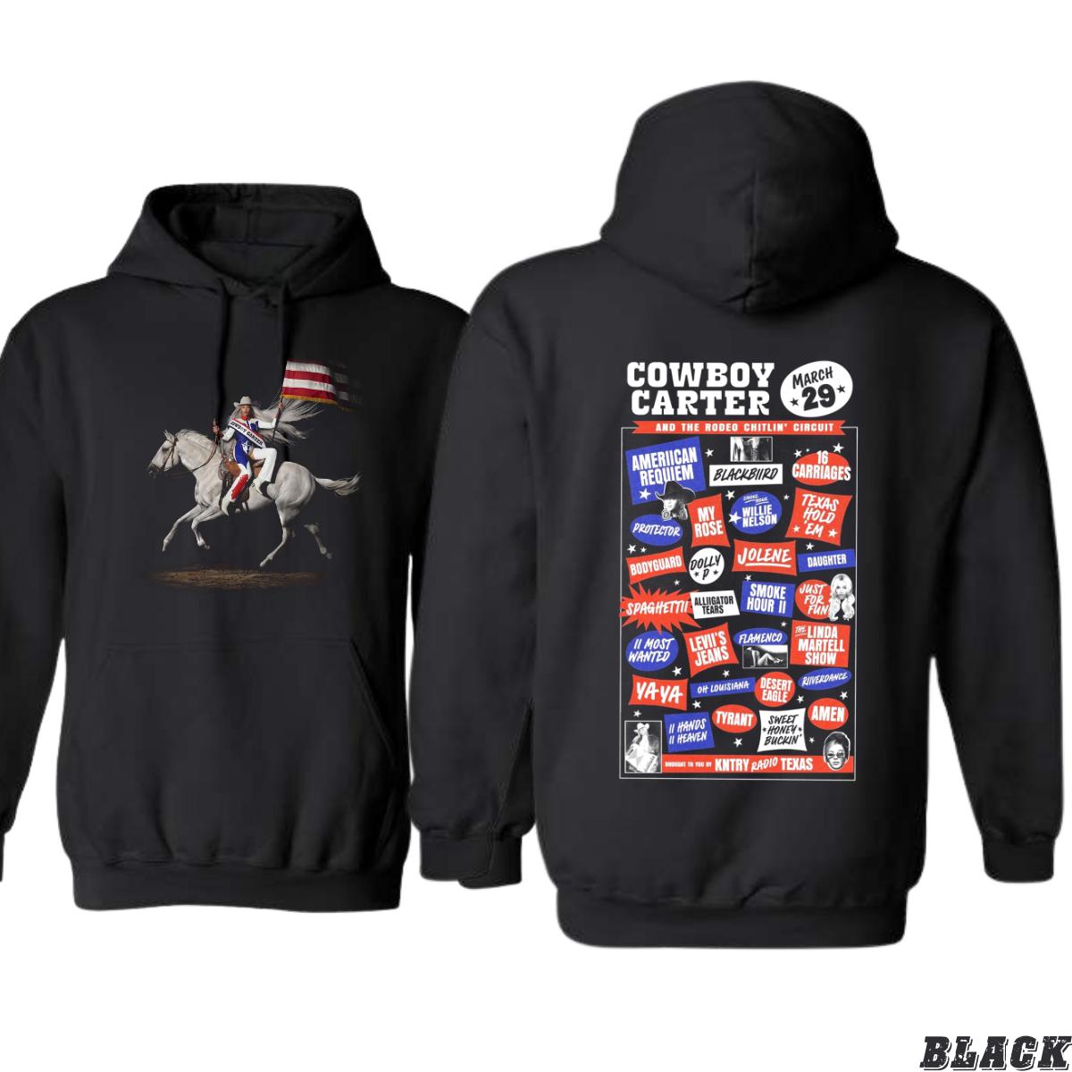 Cowboy Carter and the Rodeo Chittlin Circuit Hoodie, Vintage Country Music Graphic Design, Street Life Style