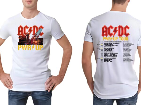 ACDC Band AC/DC Rock Music Band Pwr Up Shirt, Pwr Up Tour 2024 with Pwr Tour Dates T-Shirt, Men's T-shirt Women's T-shirt Children's T-shirt