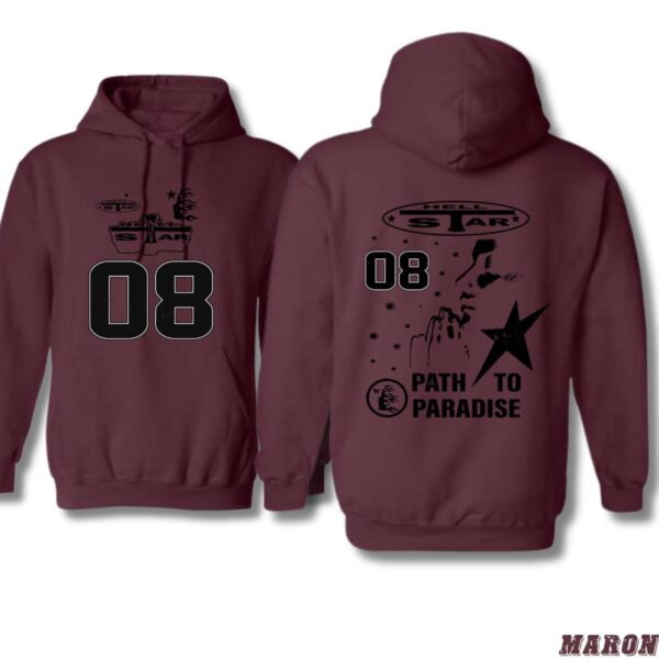 Hell Star Path to Paradise Design, Everyday Wear Hoodie, Bold and Unique Style , Hoodie Design - Image 2