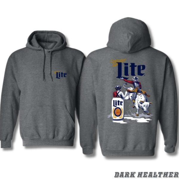 Miller Lite Hoodie Dark Heather Graphic Hoodie Perfect for Beer Enthusiasts Cozy and Stylish Ideal for Casual Wear Makes a Great Gift for Beer Lovers , Winter Fashion - Image 3