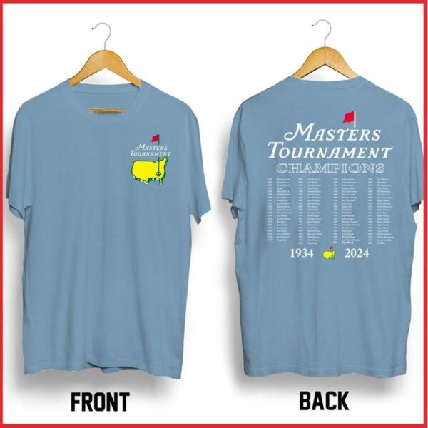 2024 Masters Tournament Augusta National Golf Club T Shirt, Champions History, Both Sided T Shirt, Unisex Cotton Shirts, Trending Shirt, Menswear Top - Image 2