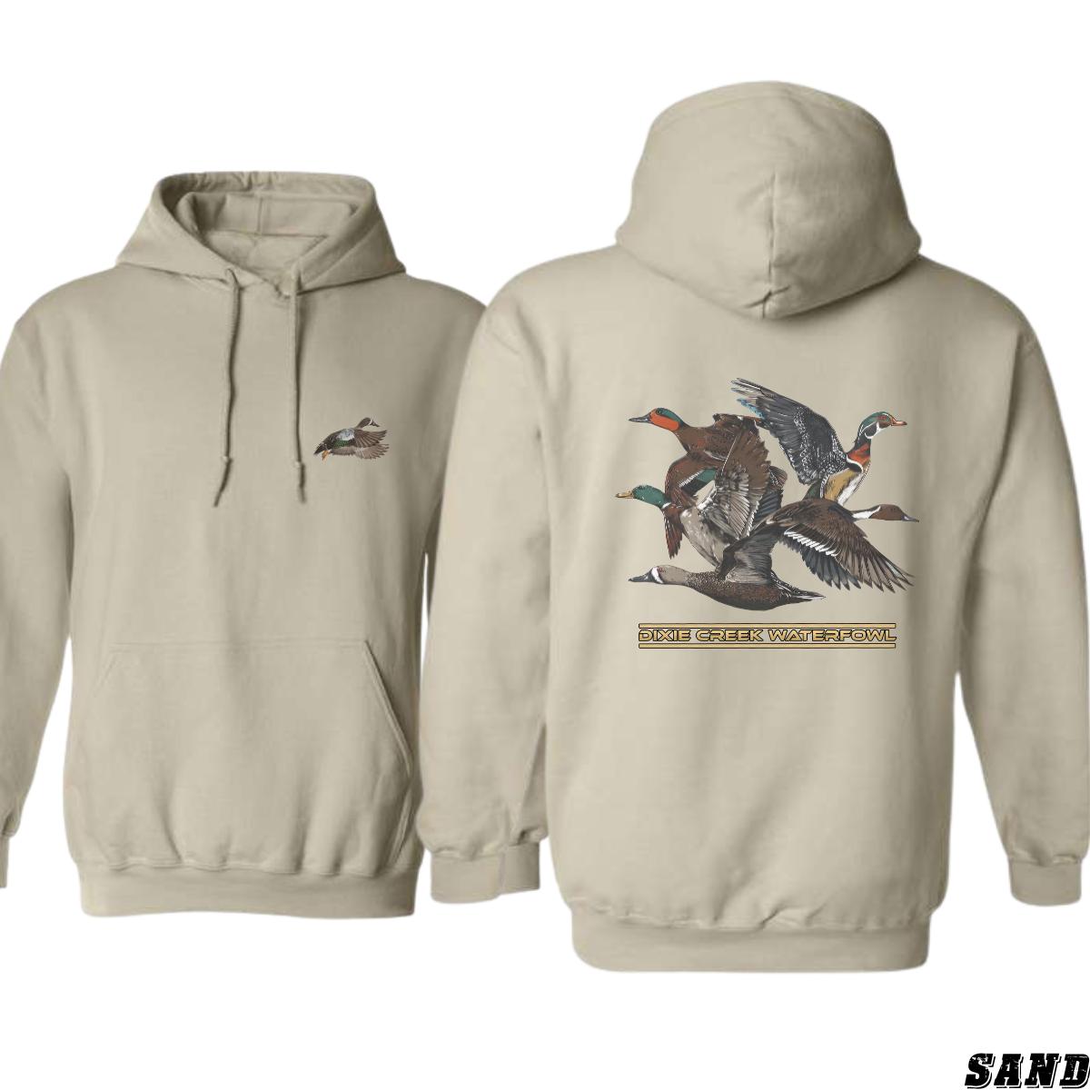 Dixiee Creek Waterfowl Hoodie,Outdoor Enthusiasts Cozy and Stylish, Birdwatching Fans, Street Life Style