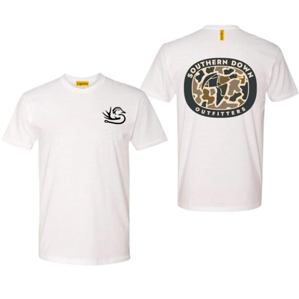 Southern Down Outfitters Camo T-Shirt, Duck Hunting Southern Down T-Shirt, Southern Down Outfitters Hunting Shirt, For southern style enthusiasts, Perfect for hunting trips