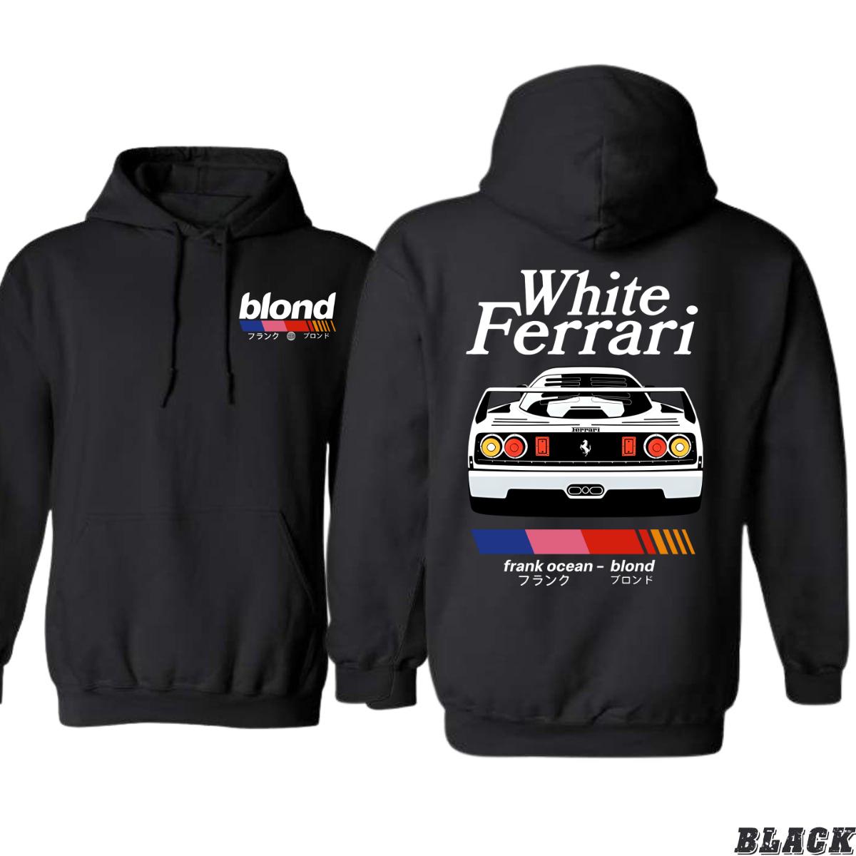 Frank Ocean Blond White Ferrari Black Unisex Hoodie, For Music and Car Enthusiasts , Street Life Style, Menswear Sweaters, Street Life Style