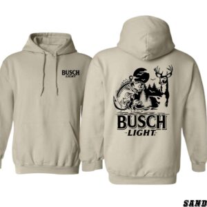 Busch iLight Sand Hoodie, Hoodies for Country Girls, Hunting & Fishing Graphic, Outdoor Adventure Sweatshirt, Rustic Beer Lover Apparel Wo, Street Life Style