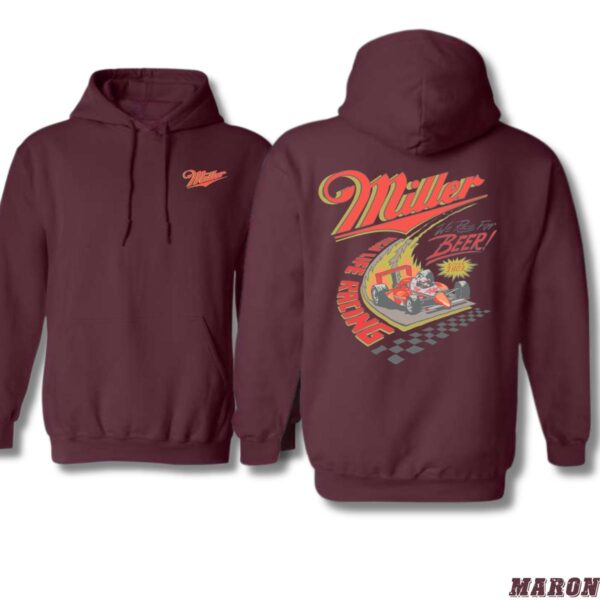 Miller Beer Racing Design, Casual Wear Hoodie, Retro and Sporty Style, Hoodie Style, Street Life Style - Image 4