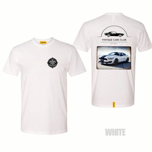 Ligosta Vintage, Cars Club Collection T-Shirt, Unisex T-Shirt Featuring Ford Mustang Shelby GT350 Graphic, Perfect For Muscle Car Fans 10 - Image 3