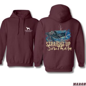 Straight Up Southern Hoodie, Camo Country Hoodies, Retrieving Dog Design, Perfect for Hunting and Outdoor Lovers, Comfortable and Stylish, Hoodie For Men, Hoodie For Women . Tops Underwear, Street Life Style