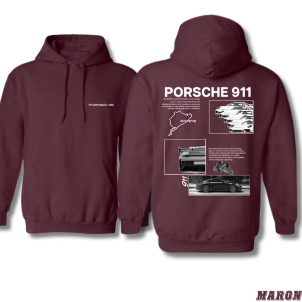 Porsche 911 Design, Automotive Enthusiast Hoodie, Sleek and Sporty Style , Hoodie Design - Image 3