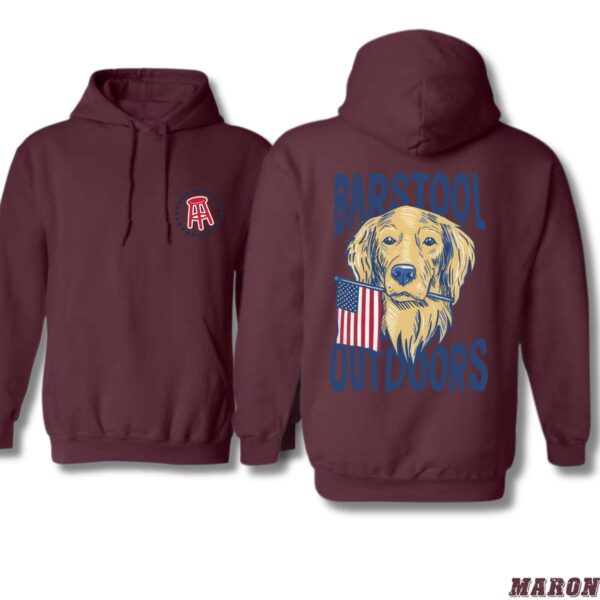 Barstool Outdoors Hoodie, Patriotic Dog Design, Country Boy Clothing, Perfect for Outdoor Enthusiasts, Ideal for Casual Wear, Comfortable and Stylish, Hoodie For Men, Hoodie For Women  Tops Underwear, Street Life Style - Image 2