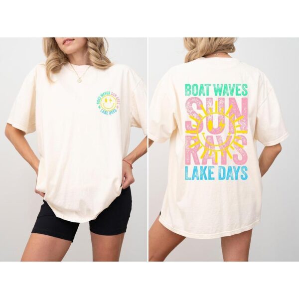 Boat Waves, Sun Rays, Retro Summer Sublimation Designs, Lake Days, Lake Hair Design, Comfort Colors Tee Cotton Top - Image 6