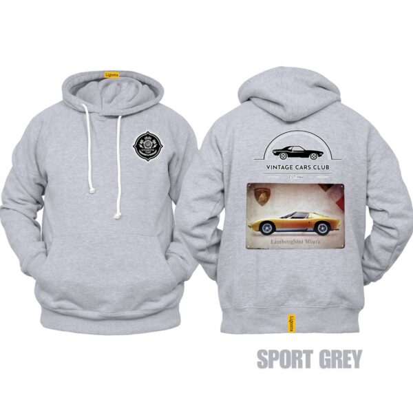 Ligosta Vintage, Cars Club Collection Hoodie, Unisex Hoodie Featuring Lamborghini Miura Graphic, Perfect For Supercar Enthusiasts 05 - Image 5