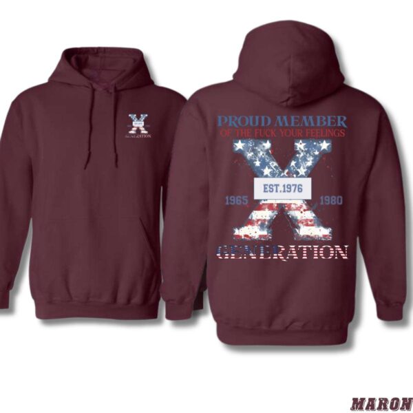Generation X Hoodie, Proud Member Design, Patriotic Theme, Perfect for Gen Xers, Gift for Men, Gift for Women, Gift for You , Hoodie Design - Image 6