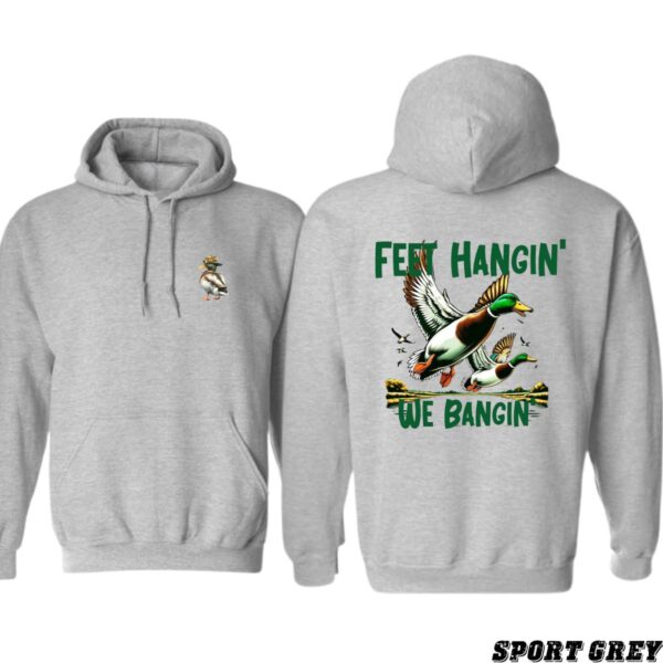 Feet Hangin' We Bangin' Hoodie, Bold Mallard Ducks Illustration, Outdoor Enthusiasts and Duck Hunters, Cozy and Stylish, Street Life Style - Image 4