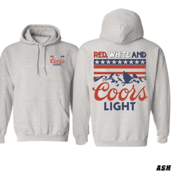 Coors Light Red, White, and Blue Design, Casual Wear Hoodie, Patriotic and Bold Style, Hoodie Design - Image 9
