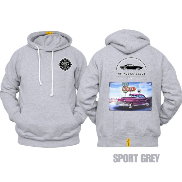 Ligosta Vintage, Cars Club Hoodie, Unisex Hoodie Featuring Route 66 Motel Graphic, Perfect For Retro Car Lovers 16 - Image 5