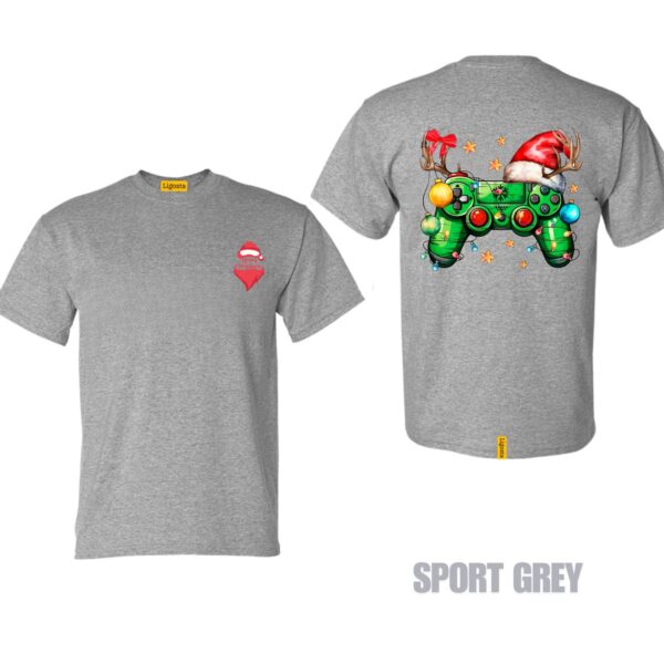 Ligosta Gamer Xmas Collection T-Shirt, Unisex T-Shirt Featuring Festive Gaming Controller Design, Perfect For Gaming Fans 08 - Image 5