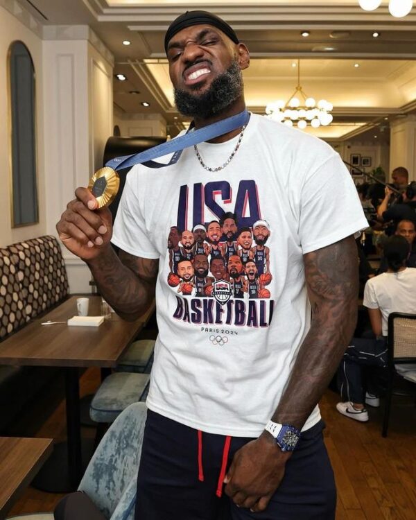 LEBRON'S USA Basketball Olympic 2024, Hiphop Retro Vintage 90s Graphic Basketball, Basketball Fan, Team USA 2024 Shirt Clothing Menswear - Image 7