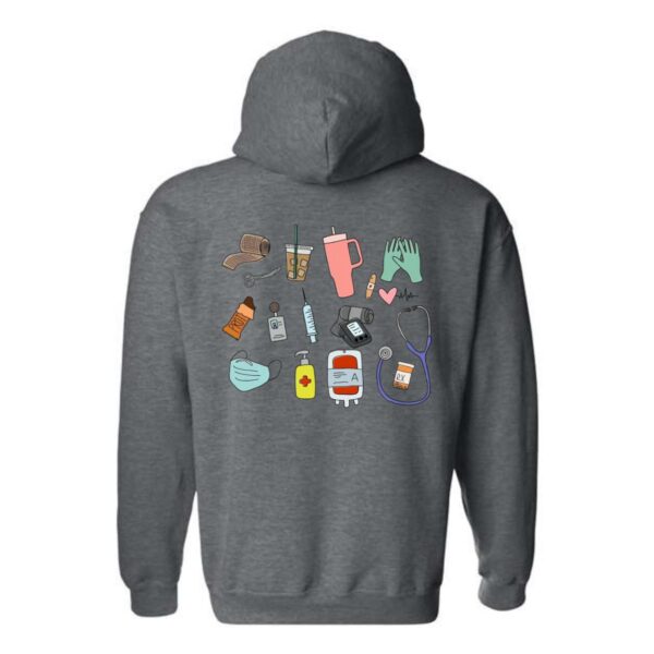 Medical Essentials Hoodie, Fun and Colorful Healthcare Design, Medical Professionals and Enthusiasts, Menswear Unisex, Street Life Style - Image 9