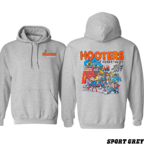 Hooters Fire Department "Mild, Medium, Hot" Black Unisex Hoodie, Ideal for Fans of Fun and Casual Wear , Hoodie Design - Image 4