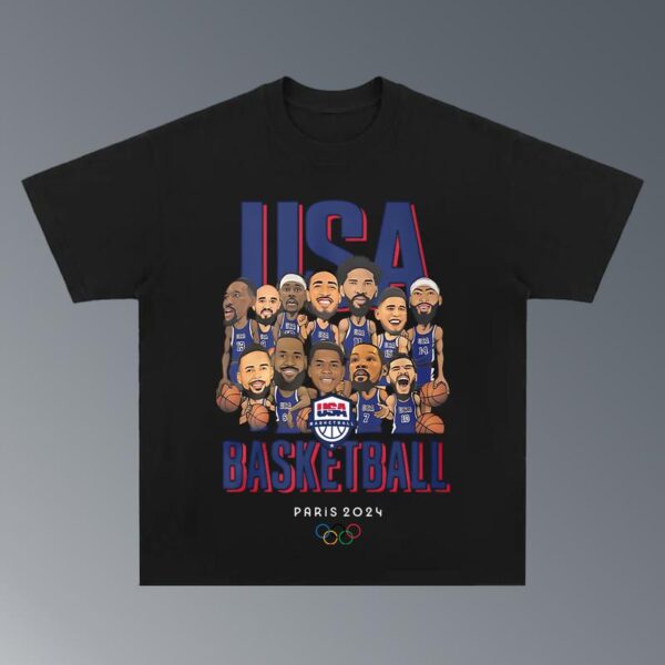 LEBRON'S USA Basketball Olympic 2024, Hiphop Retro Vintage 90s Graphic Basketball, Basketball Fan, Team USA 2024 Shirt Clothing Menswear - Image 3