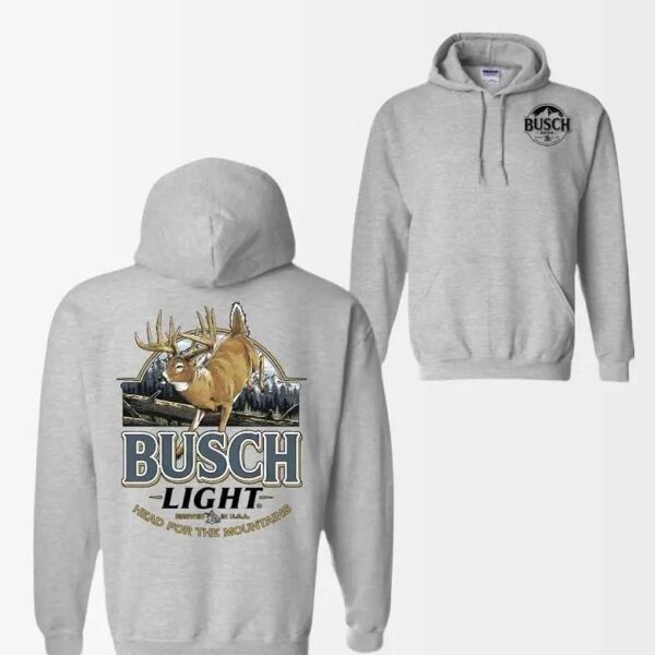 Busch Light Hoodie, Deer and Mountain Design, Hoodies For Country Girls, Ideal for Outdoor Enthusiasts, Comfortable and Warm, Perfect for Casual Wear and Hunting Fans Wo, Street Life Style - Image 4