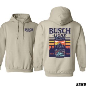 Busch iLight “Mountain Sunset Can” Unisex Hoodie, Ideal for Outdoor Adventures and Casual Outings , Hoodie Design