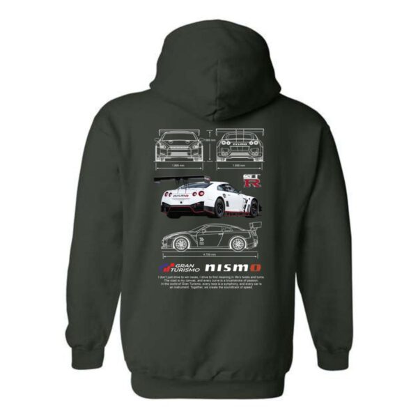 "Nismo GT-R Gran Turismo" Hoodie, Car Enthusiast's Dream Design , Hoodie Design - Image 3