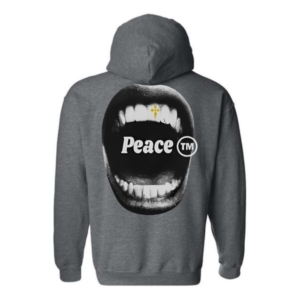 Peace Hoodie, Bold Mouth Design with Peace TM Symbol, Perfect for Making a Statement, Ideal for Casual Wear, Comfortable and Stylish, Hoodie For Men, Hoodie For Women , Hoodie Design - Image 9