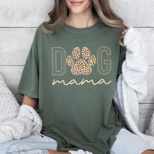 Dog Mama Leopard, Dog Mama Retro, Comfort Colors Tshirt, Leopard Print, Sublimation Design, Cheetah Print - Image 6
