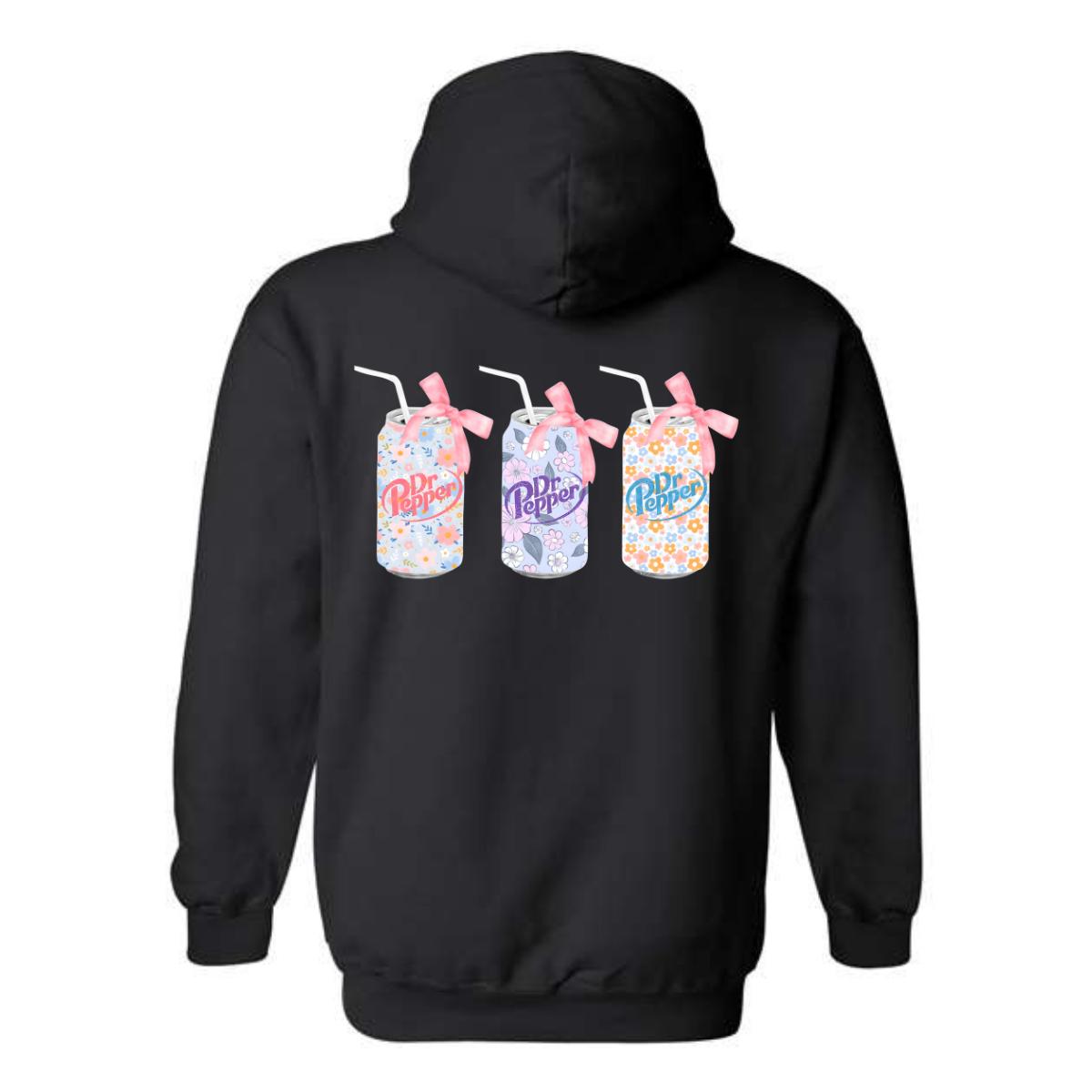 Dr. Pepper Hoodie, Trio Floral Can Design Shirt, Trendy Hoodie for Men and Women , Street Life Style Menswear Sweaters, Street Life Style
