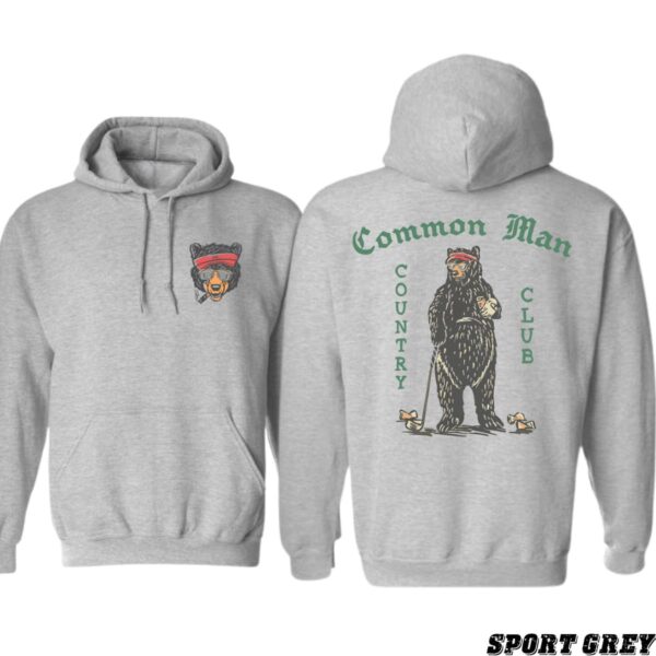 Common Man Country Club Hoodie, Fun Bear Design, Outdoor Enthusiasts, Ideal for Casual Comfort, Street Life Style