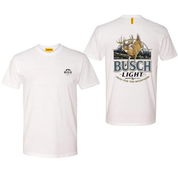 Busch LLight TShirt, Deer and Mountain Design, TShirts For Country Girls, Ideal for Outdoor Enthusiasts, Comfortable and Warm, Perfect for Casual Wear and Hunting Fans Wo, TShirt Design, Street Life Style
