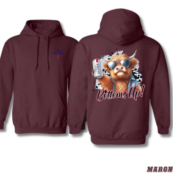Michelob Ultra Bottoms Up Design, Casual Wear Hoodie, Fun and Festive Style , Hoodie Design - Image 5